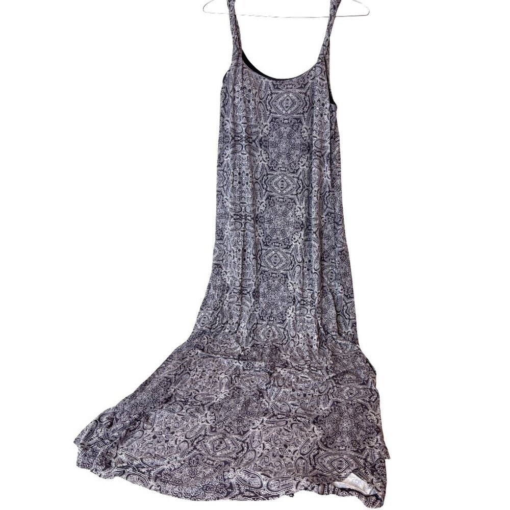 Soma Wknd Maxi Lounge Summer Dress M Paisley Boho Super Soft Rayon Blend Beachy - Picture 3 of 9